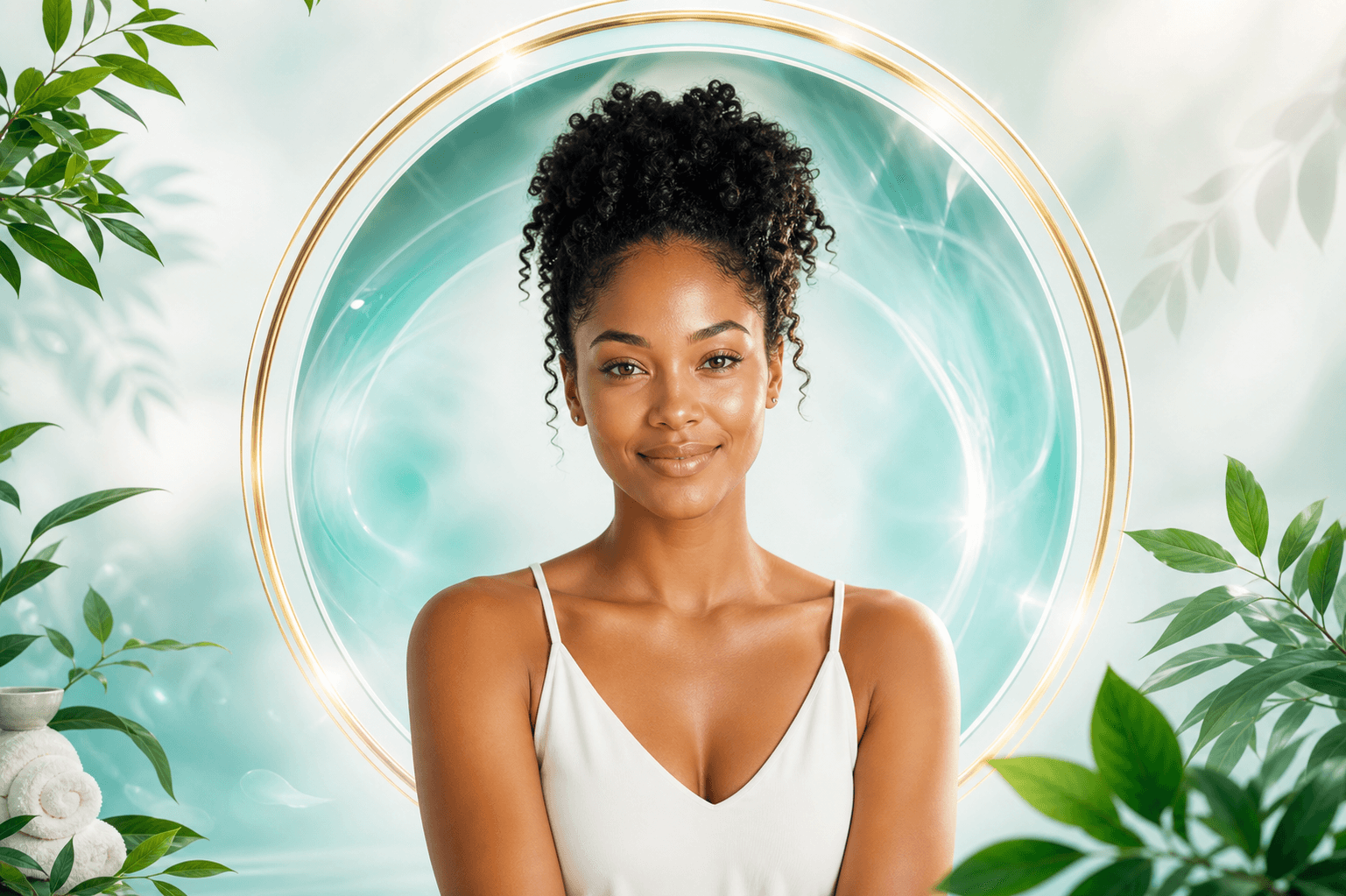 Portrait-style wellness visual used to support location discovery and directions